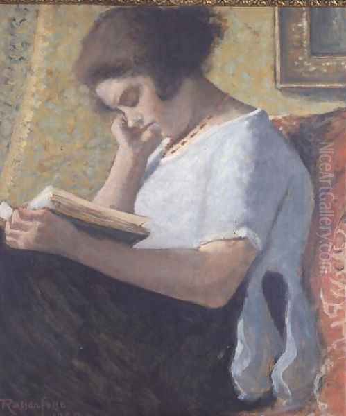 Young Girl Reading, 1920 Oil Painting by Armand Ressenfosse