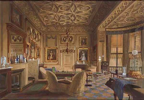 The Queen's sitting room, Buckingham Palace, London Oil Painting by James Roberts