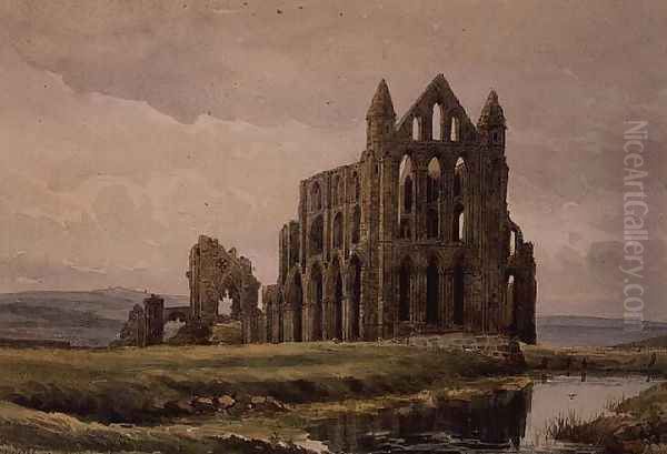 Whitby Abbey Oil Painting by Alfred William Rich