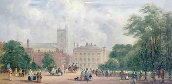 Fitzroy Square, London Oil Painting by George James Rowe