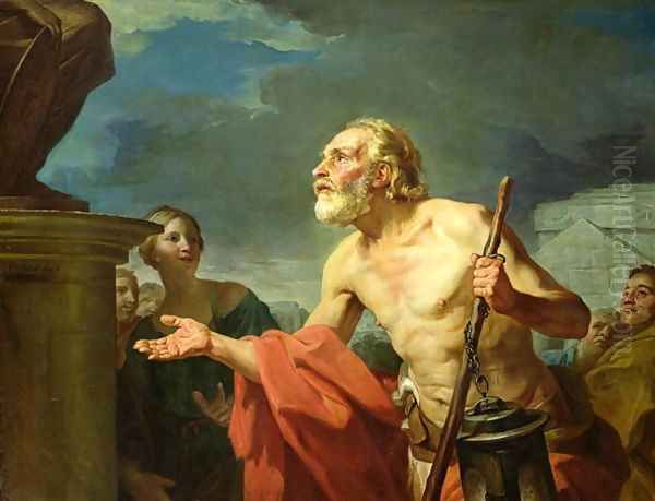 Diogenes Asking for Alms, 1767 Oil Painting by Jean Bernard Restout