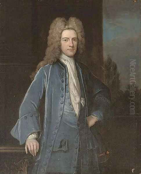 Portrait of a gentleman, traditionally identified as Samuel Chetham (1676-1745), of Turton and Castleton, Lancashire, three-quarter-length Oil Painting by Richardson. Jonathan