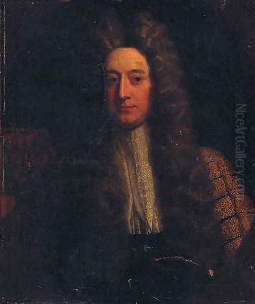 Portrait of Lord Chancellor William Cowper (d.1723) Oil Painting by Richardson. Jonathan