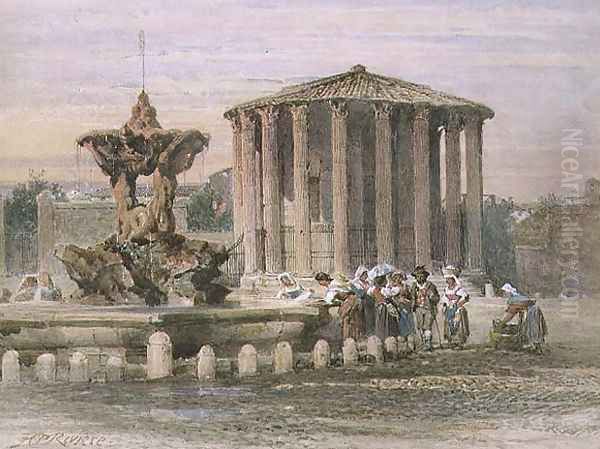 Fountain in Rome Oil Painting by Henry Parsons Riviere