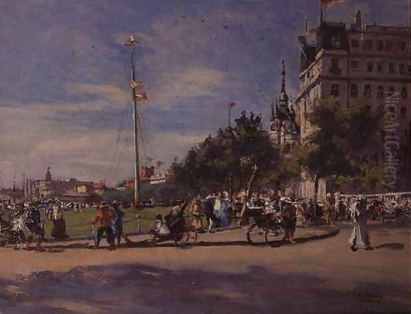 Deauville Oil Painting by Emmanuel Ribera