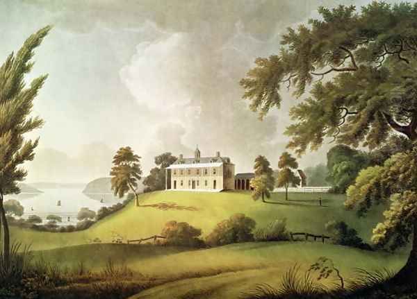 Mount Vernon, Virginia, home of George Washington, engraved by Francis Jukes 1745-1812 1800 Oil Painting by Alexander Robertson