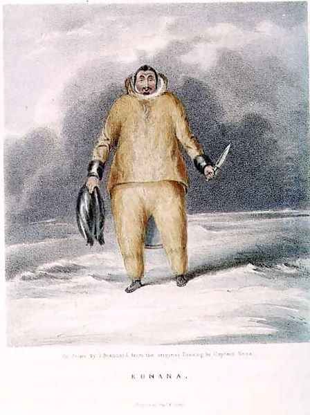 Kunana, an eskimo, engraved by John Brandard 1812-63, printed by Graf and Sorel Oil Painting by Sir John Ross