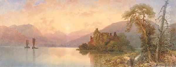 A calm evening on the loch Oil Painting by Edward M. Richardson