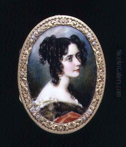 Portrait miniature of Georgina Carolina, Lady Astley, c.1827 Oil Painting by Simon Jacques Rochard