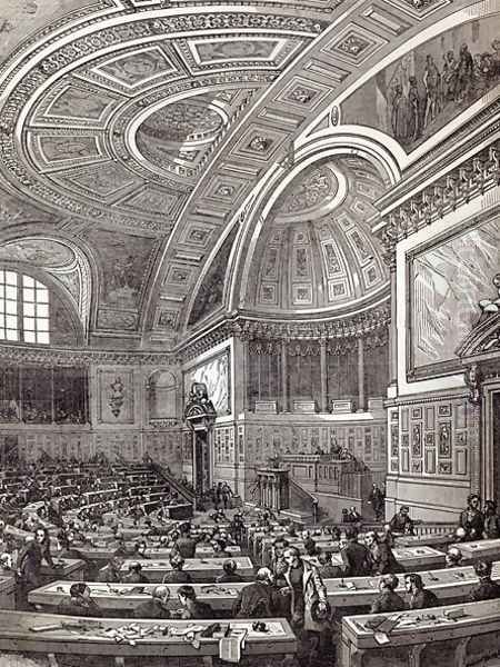 The French Chamber of Peers, from The Illustrated London News, 1st February 1845 Oil Painting by Renard, Edouard