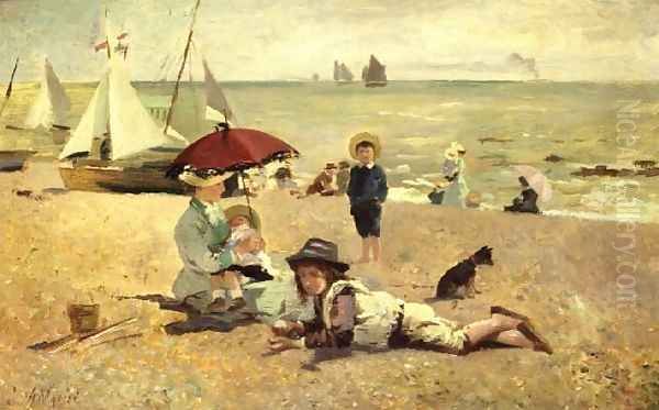 Rest by the Sands Oil Painting by A.M. Roisi