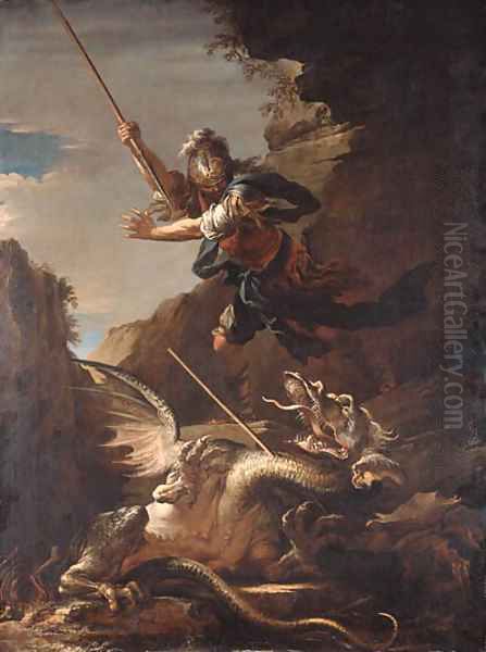 Saint George and the Dragon Oil Painting by Salvator Rosa