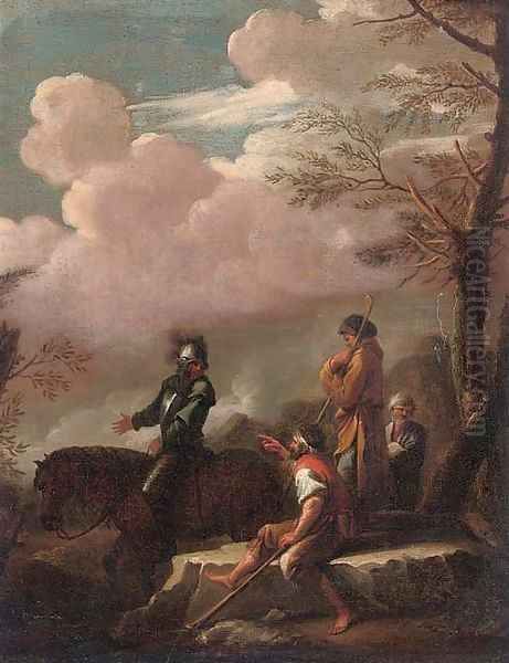 Brigands in a landscape Oil Painting by Salvator Rosa