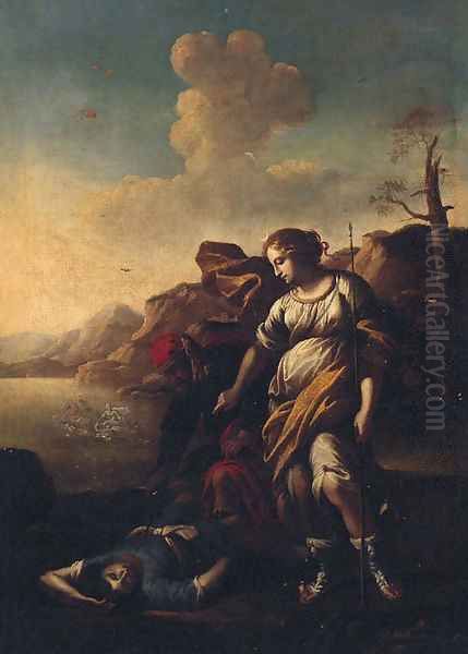 Diana and Endymion Oil Painting by Salvator Rosa