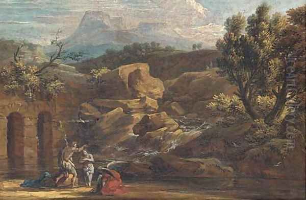 The Baptism of Christ Oil Painting by Salvator Rosa