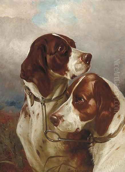 A brace of gundogs Oil Painting by Colin Graeme Roe