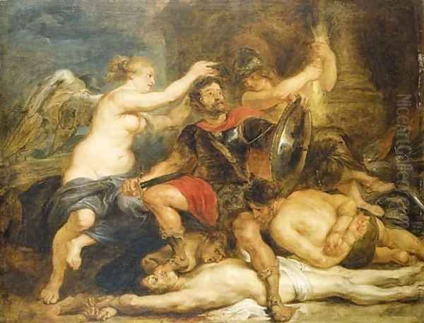 A hero crowned by Victory Oil Painting by Sir Peter Paul Rubens