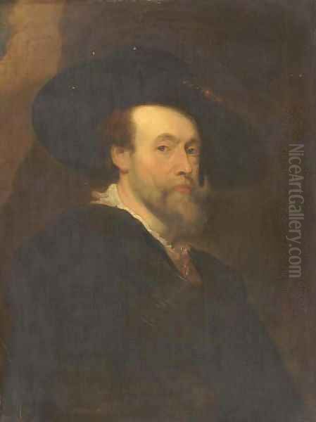 Portrait of the artist, bust-length Oil Painting by Sir Peter Paul Rubens