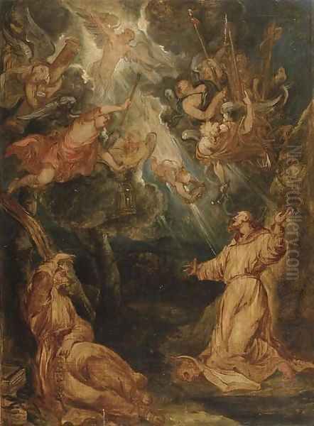 Saint Francis receiving the Stigmata Oil Painting by Sir Peter Paul Rubens