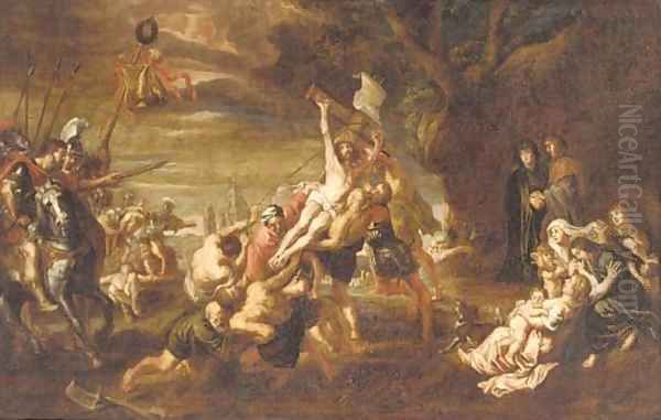 The Raising of the Cross Oil Painting by Sir Peter Paul Rubens