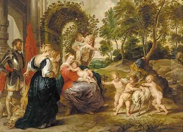 The Virgin of the Rose Garden Oil Painting by Sir Peter Paul Rubens