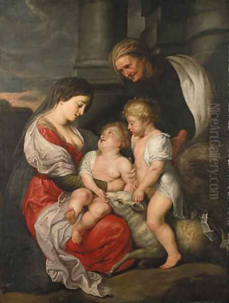 The Holy Family with the Infant Saint John the Baptist Oil Painting by Sir Peter Paul Rubens