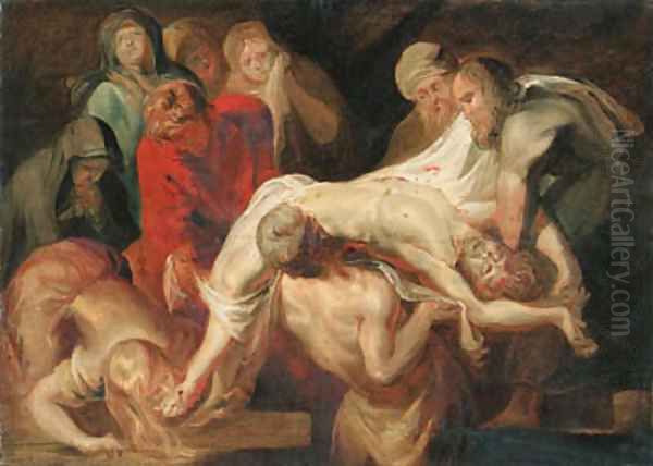 The Entombment - a sketch Oil Painting by Sir Peter Paul Rubens