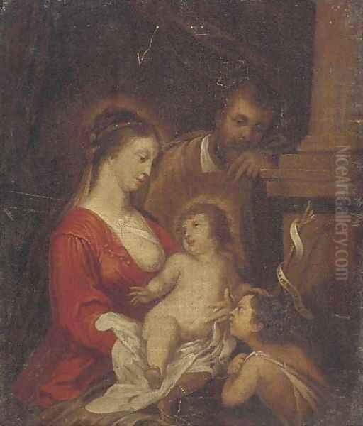 The Holy Family with the Infant Saint John the Baptist 3 Oil Painting by Sir Peter Paul Rubens