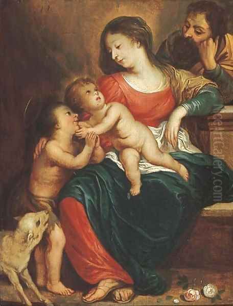 The Holy Family with the Infant Saint John the Baptist 4 Oil Painting by Sir Peter Paul Rubens