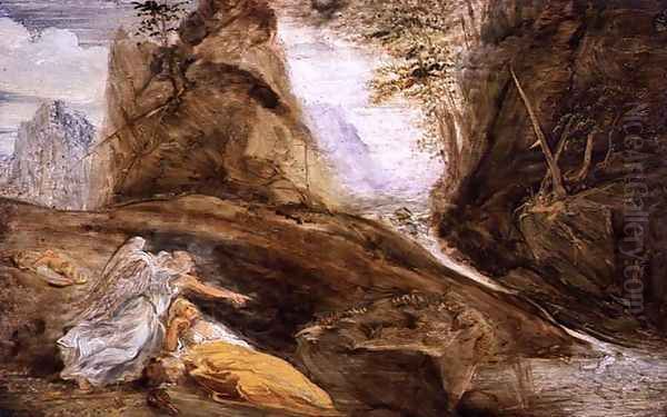 The Angel Showing Hagar the Stream Oil Painting by John Runciman