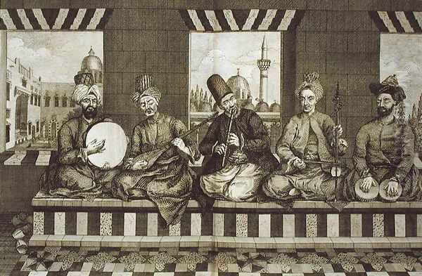 Syrian Musicians, plate 4 from Natural History of Aleppo, pub. by Patrick Russell, 1794 Oil Painting by Russell, Alexander