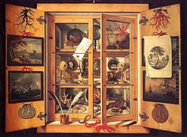 Cabinet of Curiosities Oil Painting by Domenico Remps