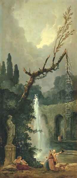 Le jet d'eau Oil Painting by Hubert Robert