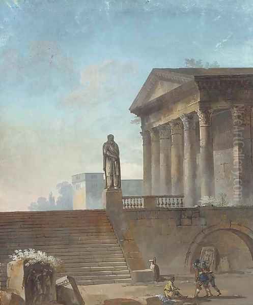 Homage to classicism Oil Painting by Hubert Robert