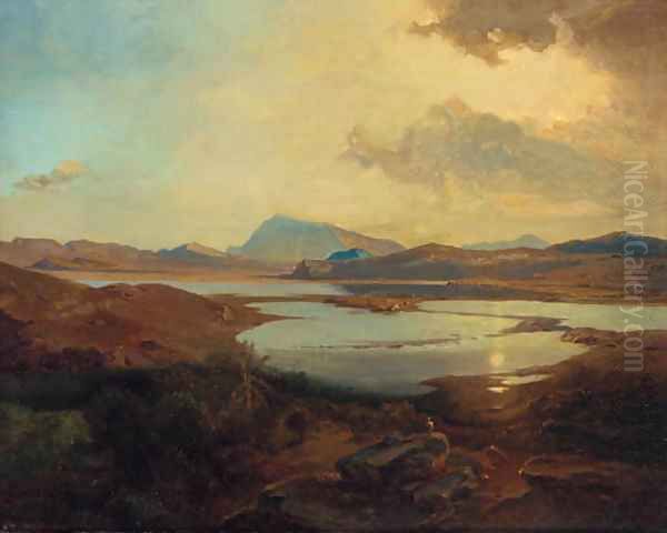 Lake Kopais, Greece Oil Painting by Carl Rottmann