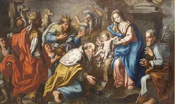 The Adoration of the Magi 3 Oil Painting by Hans Rottenhammer