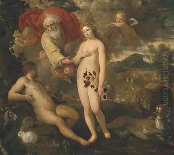 The Garden of Eden Oil Painting by Hans Rottenhammer