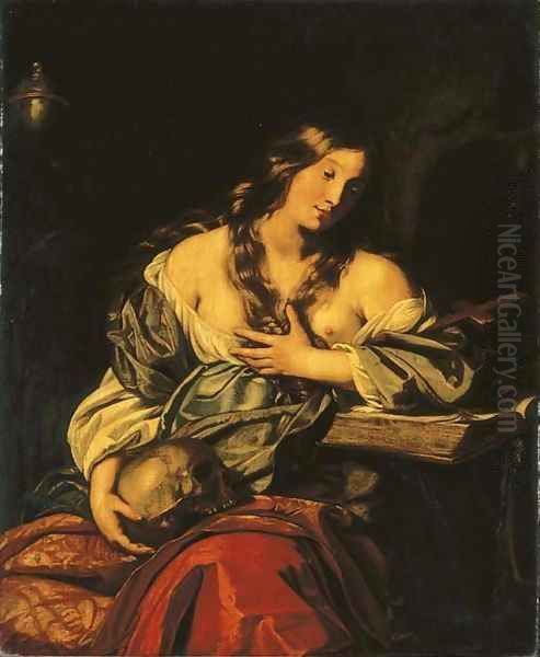 The Penitent Magdalen Oil Painting by Niccolo Renieri (see Regnier, Nicolas)