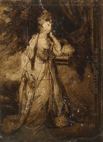 A compositional sketch for the portrait of Lady Louisa Manners, later Countess of Dysart Oil Painting by Sir Joshua Reynolds