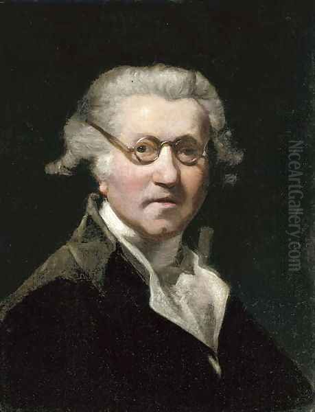 Portrait of the artist, half-length, with glasses Oil Painting by Sir Joshua Reynolds