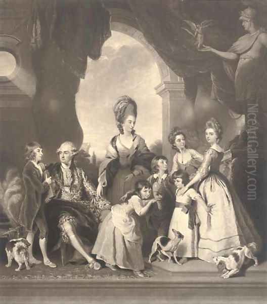 The Marlborough Family, by Charles Turner Oil Painting by Sir Joshua Reynolds