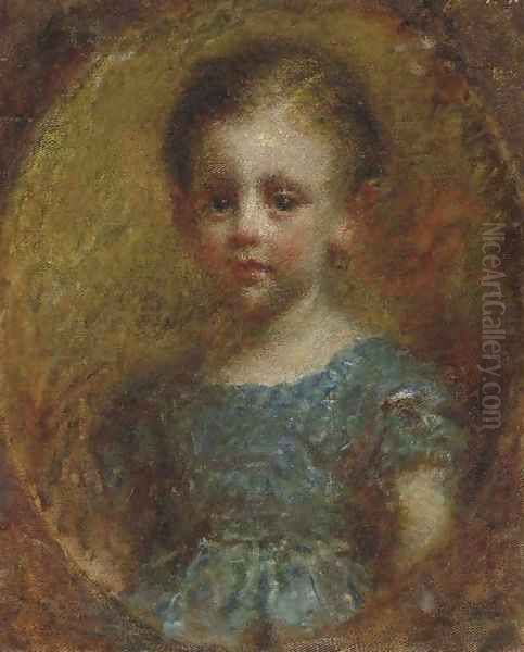 Portrait of a Young Boy Oil Painting by Daniele Ranzoni