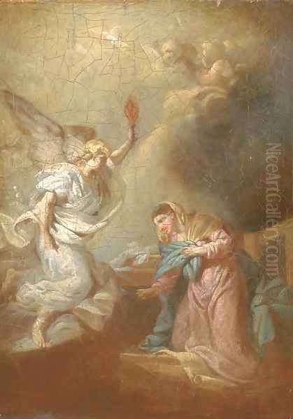 The Annunciation Oil Painting by Etienne Parrocel, Parrocel Le Romain