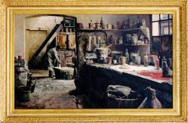 Artist Supply Maker's Shop Oil Painting by Evert Pieters