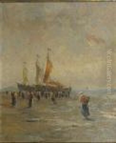 Figuren Op Strand. Oil Painting by Evert Pieters