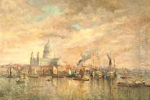 St Paul's Cathedral from the Thames Oil Painting by Charles Rendell