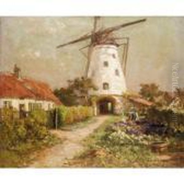 The Windmill Garden Oil Painting by Evert Pieters