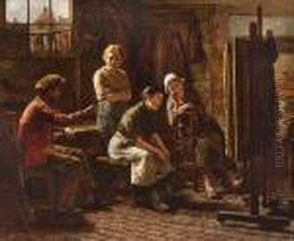 Besuch Im Atelier. Oil Painting by Evert Pieters