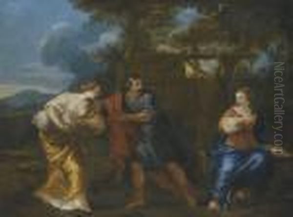 The Banishment Of Hagar Oil Painting by Pietro Da Cortona (Barrettini)