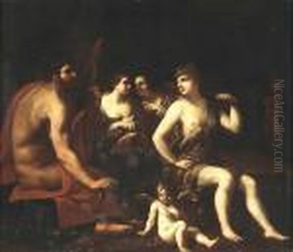 Hercules And Omphale Oil Painting by Pietro Da Cortona (Barrettini)